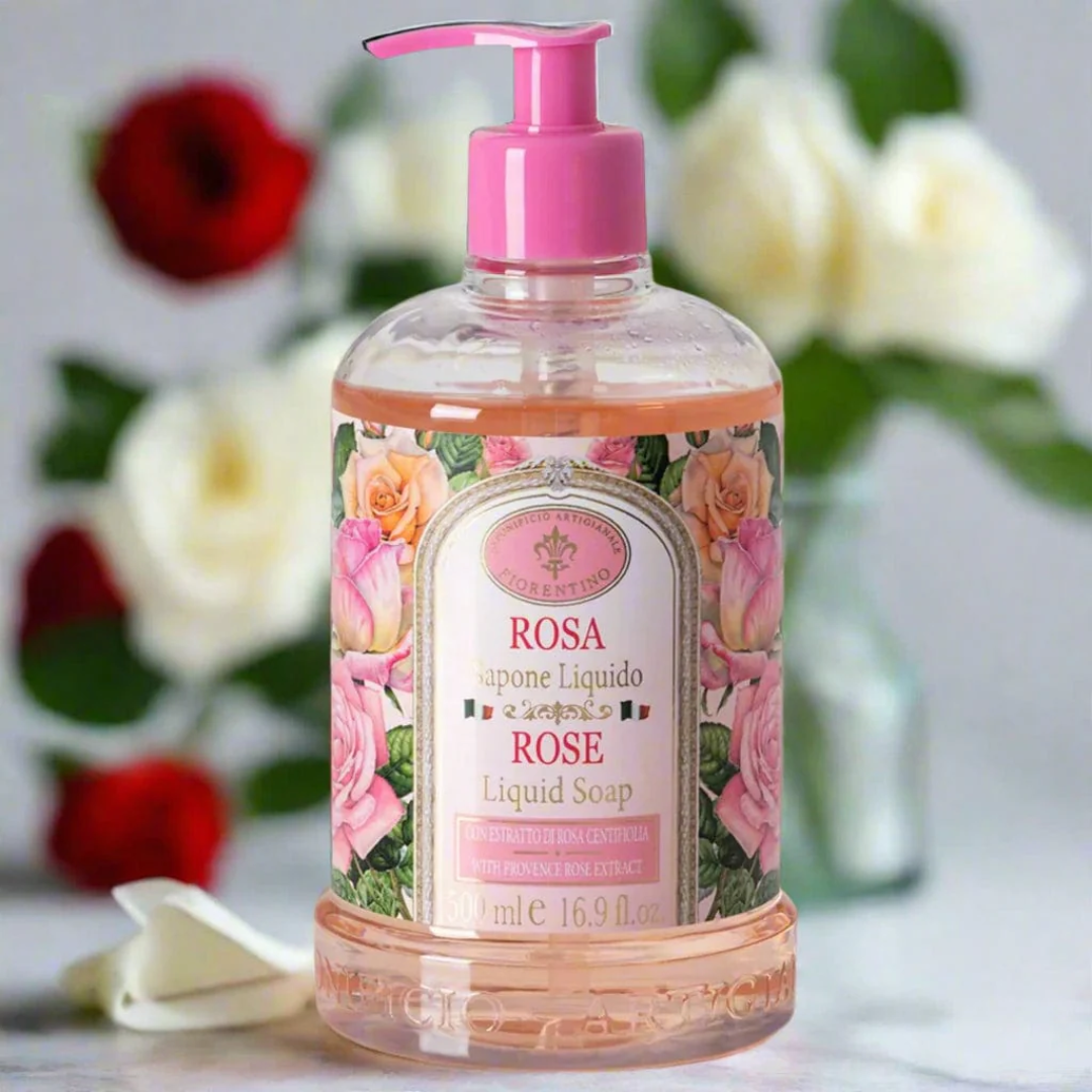 Hand Wash - Saponificio Artigianale Fiorentino - Saponificio Artigianale Fiorentino Rose Hand Wash Set of 3 x 500ml - The Gift Company