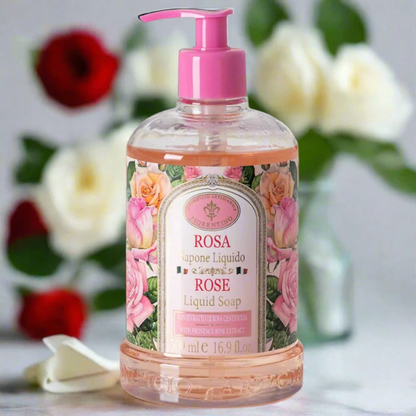 Hand Wash - Saponificio Artigianale Fiorentino - Saponificio Artigianale Fiorentino Rose Hand Wash Set of 3 x 500ml - The Gift Company