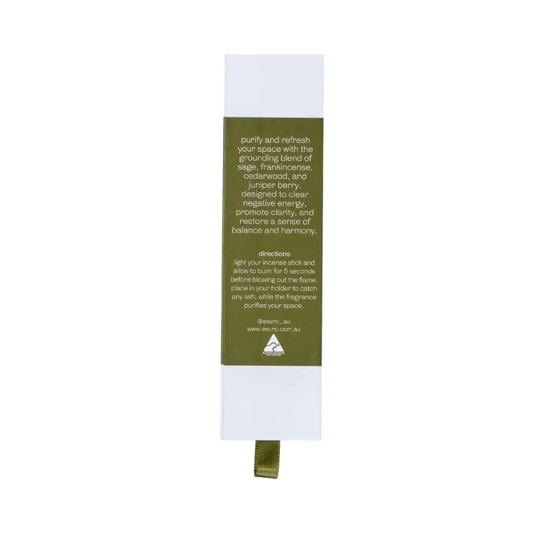 Exuro Cleanse Incense Sticks 20 Pack - Sage, Cedarwood & Frankincense