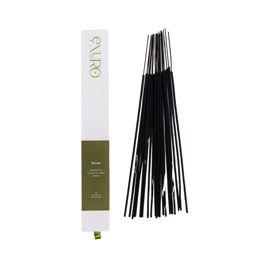 Exuro Focus Incense Sticks 20 Pack - Grapefruit, Lemon, Bergamot & Basil