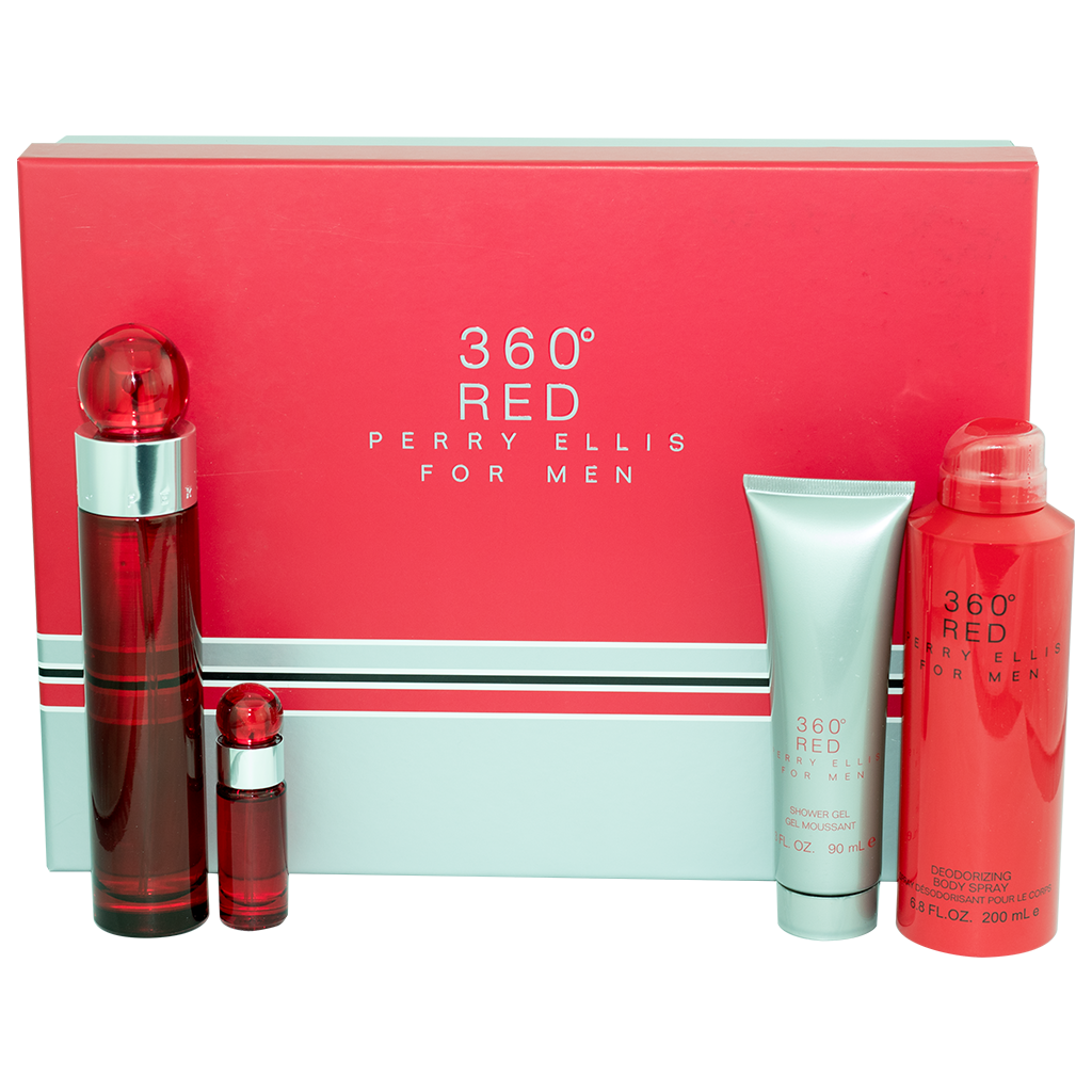 Perry Ellis 360 Red Men Gift Set 100mL EDT + 7.5mL Mini EDT + 200mL Body Spray + 90mL Shower Gel additional product image