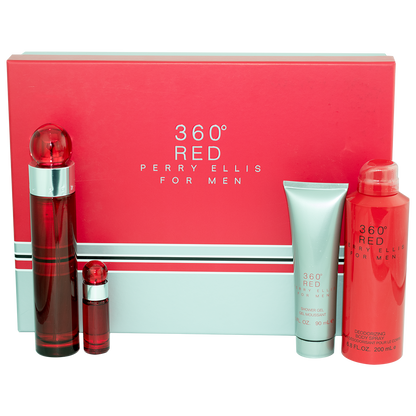 Perry Ellis 360 Red Men Gift Set 100mL EDT + 7.5mL Mini EDT + 200mL Body Spray + 90mL Shower Gel additional product image