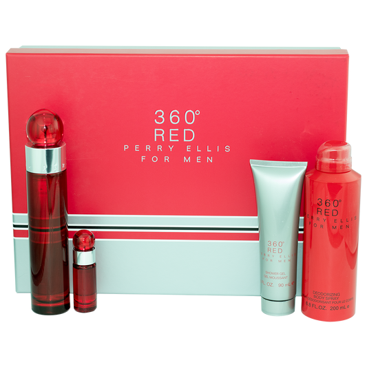 Perry Ellis 360 Red Men Gift Set 100mL EDT + 7.5mL Mini EDT + 200mL Body Spray + 90mL Shower Gel additional product image