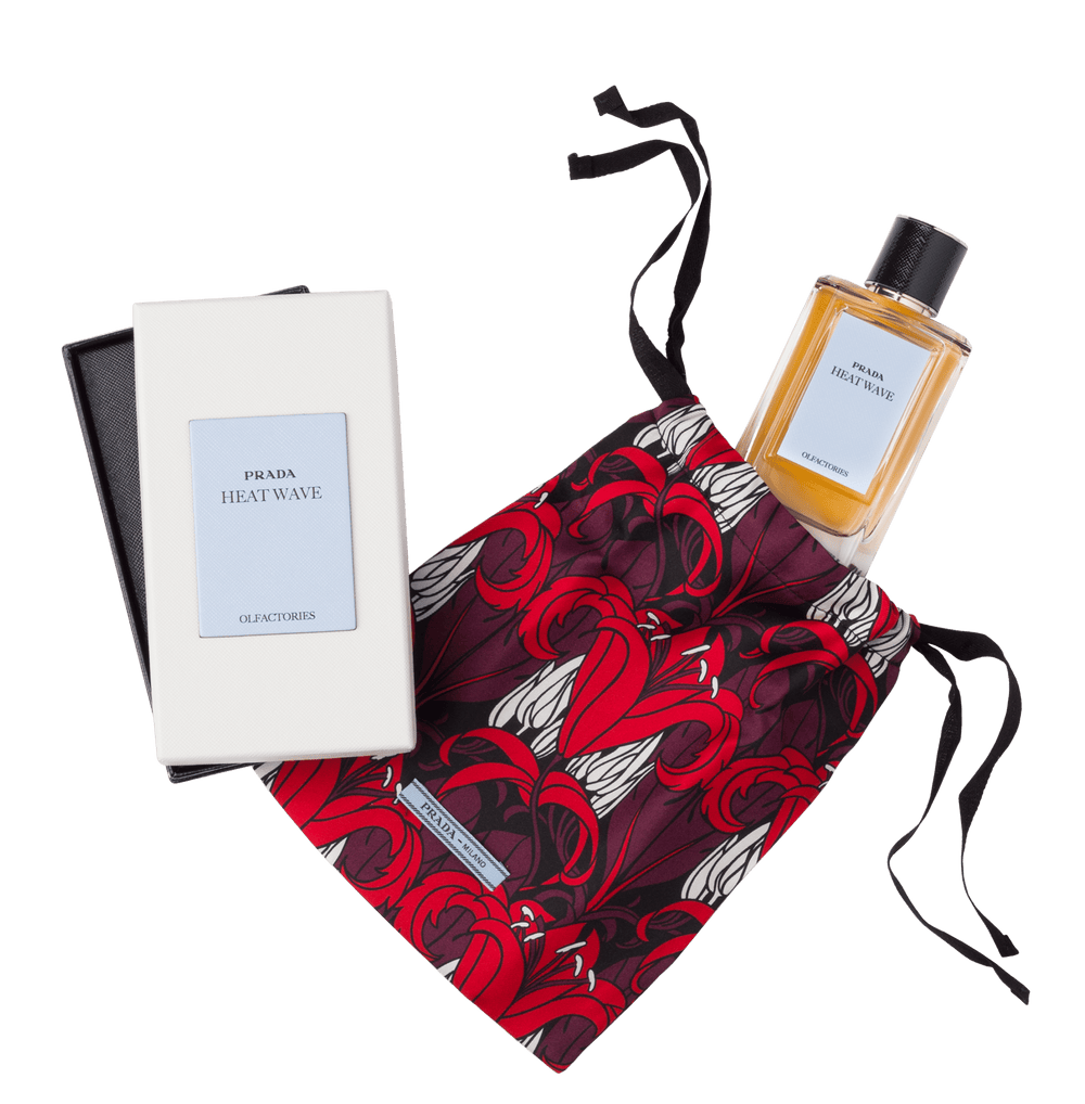 Prada Olfactories Heat Wave Eau de Parfum 100mL styled with gift pouch