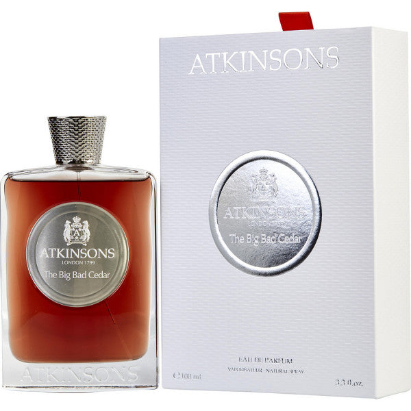 Atkinsons The Big Bad Cedar Eau de Parfum 100mL bottle and box