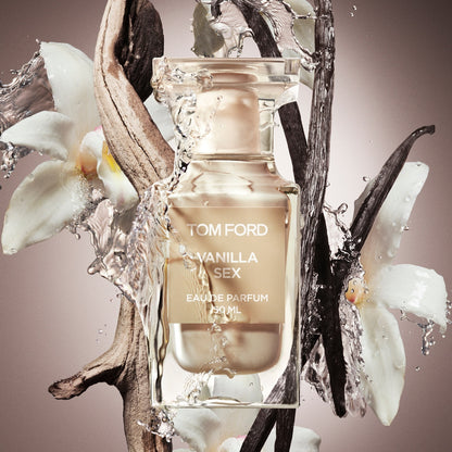 Tom Ford Vanilla Sex 50mL styled with vanilla and white florals