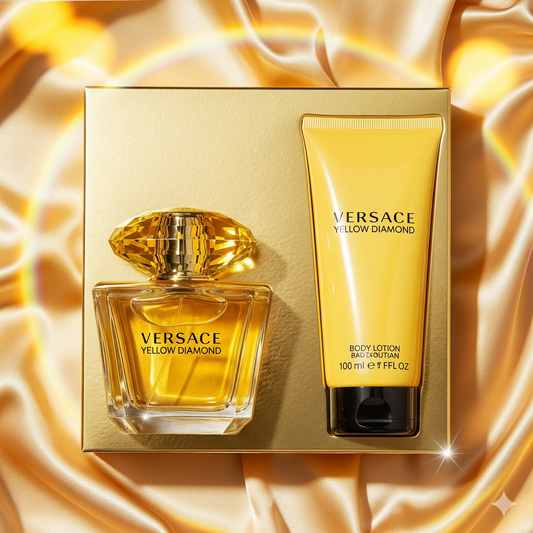 Versace Yellow Diamond Gift Set 90mL EDT + 100mL Body Lotion styled image