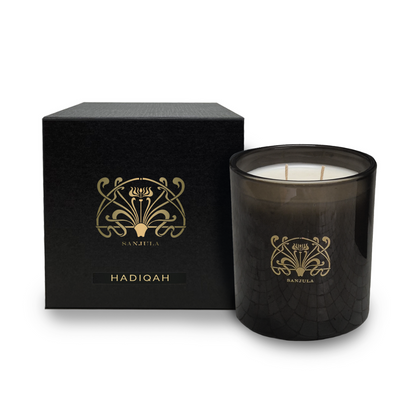 XL PREMIUM JAR CANDLE - SANJULA - SANJULA Hadiqah XL Transparent Black Jar 430g - The Gift Company